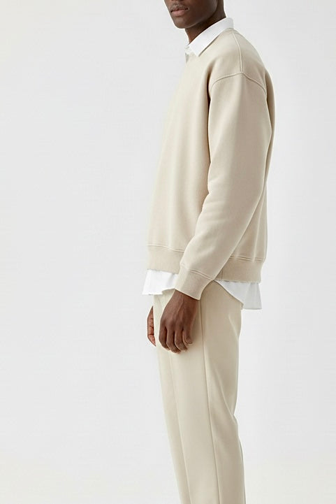 Heavy Oversized Fleece Embroidered Sweatshirt