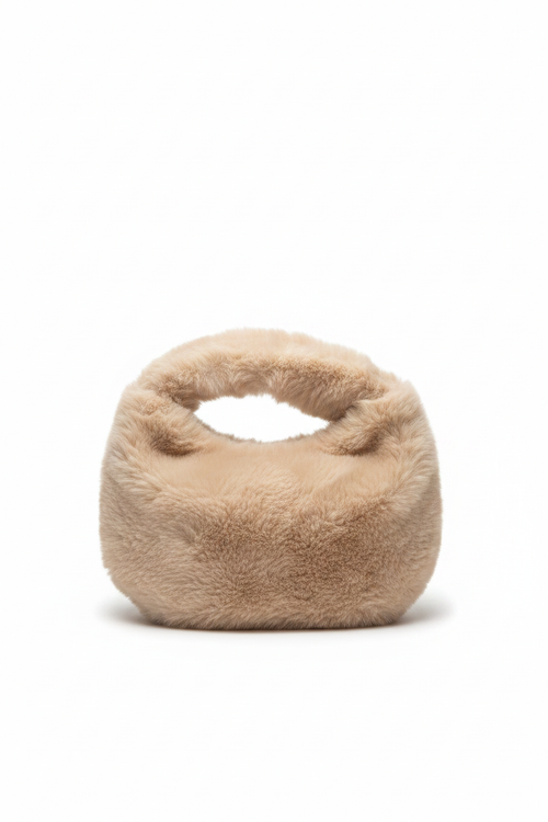 Faux Fur Bag - White Background