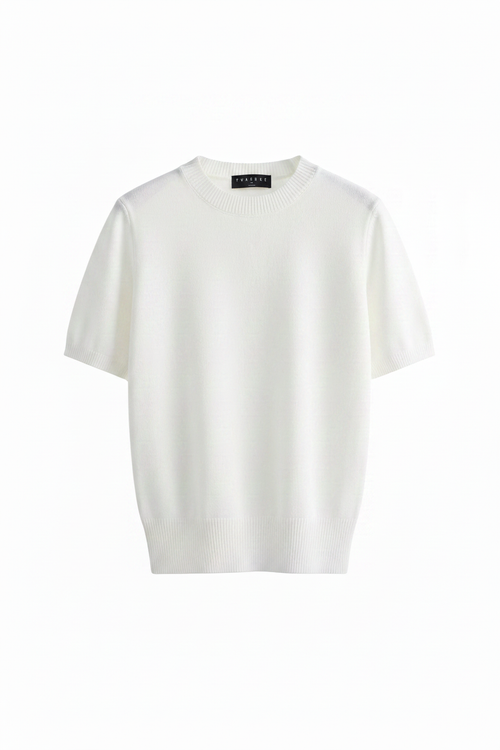 White Top with TVACHKE Neck Label